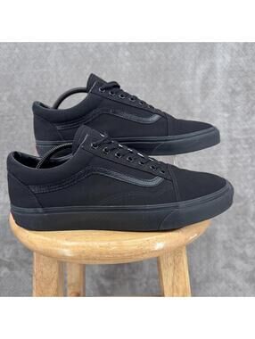 Vans Old Skool Shoes Mens Size 11.5 Black Canvas Low Top Skate Sneakers Casual